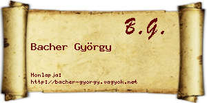 Bacher György névjegykártya