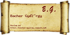 Bacher György névjegykártya