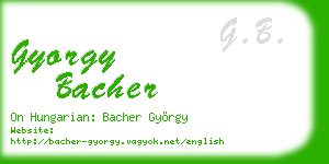 gyorgy bacher business card
