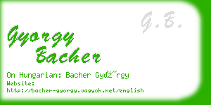 gyorgy bacher business card